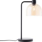 Brilliant Lampe De Chevet Casto Verre Métal Noir Beige | 190mm - Convient pour 1x E27
