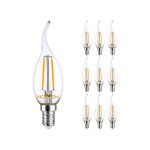 Lot 10x Noxion Lucent LED E14 Bent-tip Bougie Filament Claire 2.5W 250lm - 827 Blanc Très Chaud | Équivalent 25W