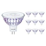 Lot 10x Philips Master Value LED Spot GU5.3 MR16 7.5W 630lm 36D - 930 Blanc Chaud | Meilleur rendu des couleurs - Dimmable - Équivalent 50W