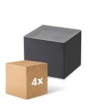 Lot 4x D'Lite Applique Murale  Elingen Solar Noir Up & Down - 830 Blanc Chaud | IP54 - Détecteur De Mouvement