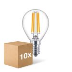 Lot 10x Philips Corepro LED Lustre E14 Boule Filament Claire 6.5W 806lm - 827 Blanc Très Chaud | Équivalent 60W