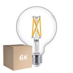 Lot 6x Philips MASTER Value LED Globe E27 93mm Filament Claire 5.9W 806lm - 922-927 Blanc Très Chaud | Meilleur Rendu Des Couleurs - Dimmable - Équivalent 60W