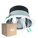 Lot 4x Philips Downlight LED Coreline DN142B Aluminium Blanc 11W 1200lm 60D - 830 Blanc Chaud | Diamètre 155mm - IP20 - UGR<19