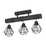 Eglo Plafonnier Townshend 5 Acier Bois Noir | IP20 - Convient pour 3x E27 