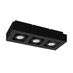 Eglo Plafond Spot Mendoza Acier Noir 14.1W 1035lm - 830 Blanc Chaud | Dimmable - Convient pour GU10