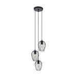 Eglo Suspension Luminaire Newtown Acier Noir | IP20 - Convient pour 3x E27 