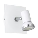Eglo Applique Murale Tamara 1 Acier Blanc Chrome 2.8W 250lm - 830 Blanc Chaud | IP44 - Incl. 1x GU10
