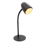 Eglo Lampe De Chevet Carlo Acier Noir | Convient pour 1x E14