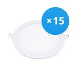 Lot 15x Downlight LED UltraSlim 15W 1200lm 110D - 840 Blanc Froid | 190mm - Diamètre 175mm