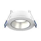 Noxion Spot LED Ares Profond ring Blanc - avec Inner Cercle  Argent | Diam&egrave;tre 68mm - incl. GU10 Fitting