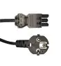 Noxion GST - Compatible Câble d’alimentation Noir - Femelle + Schuko Europlug - 2m - 3 pole 1,5mm2