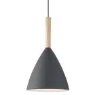 DFTP by Nordlux Pure 20 Suspension Luminaire Métal et Bois Gris | Convient pour E27