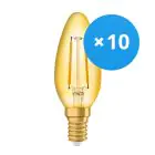 Lot 10x Ledvance Vintage 1906 LED E14 Bougie Dorée 1.5W 120lm - 824 Blanc Très Chaud | Équivalent 15W