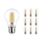 Lot 10x Noxion Lucent Filament LED E27 Poire Claire 7W 806lm - 827 Blanc Très Chaud | Équivalent 60W