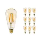Lot 10x Noxion Lucent LED E27 Edison Filament Ambre 7.2W 630lm -  822 Blanc Très Chaud | Dimmable - Équivalent 50W