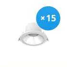 Lot 15x Noxion Downlight LED Apollo 9W 1100lm 60D - 830 Blanc Chaud | 145mm - UGR 
