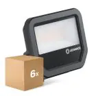 Lot 6x Ledvance Projecteur LED Aluminium Noir 17W 2200lm 100D - 830 Blanc Chaud | IP66 - Symétrique