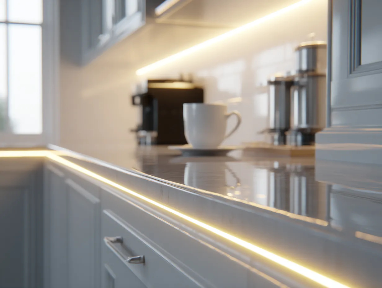 LED strips in kitchen