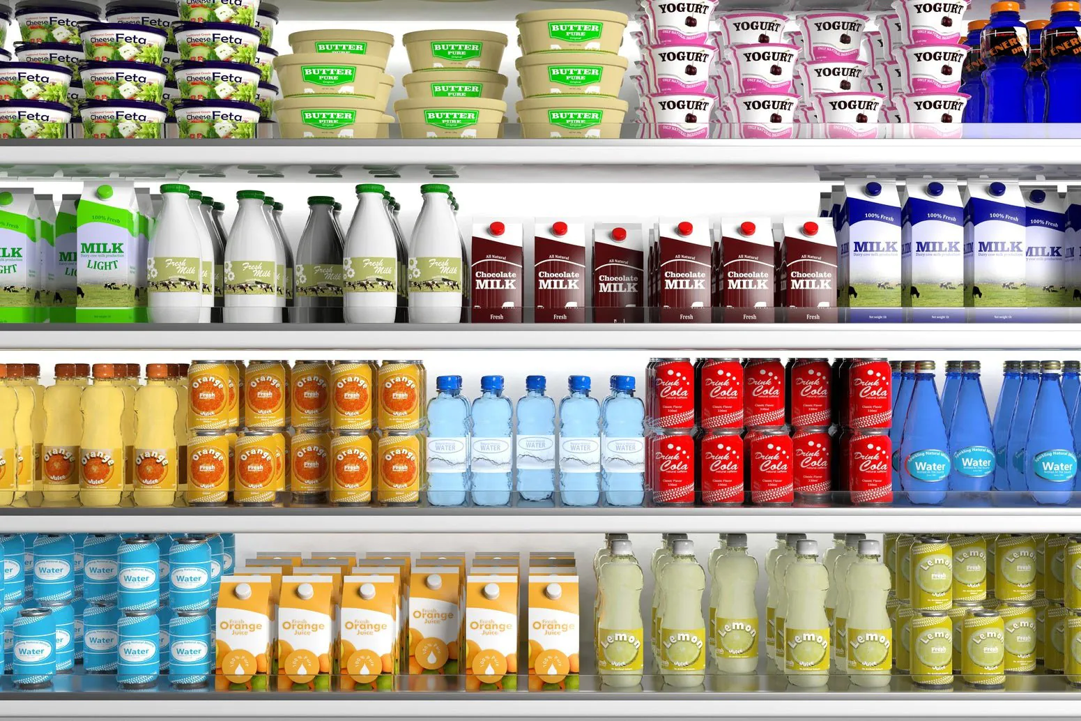 eclairages étagères supermarché