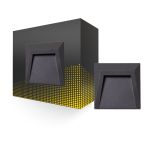 Bright Choice Wandlamp Clover PC Antraciet 1.5W 100lm - 830 Warm Wit 